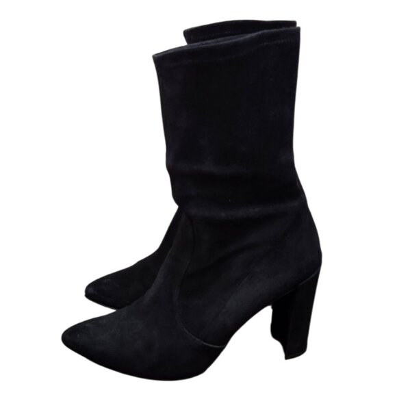 Stuart Weitzman Clinger Black Suede Booties - Size 9.5 M - Picture 6 of 14